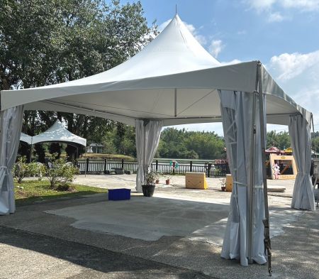 6Mx6M High Peak Tent & Sail Shade for Scenic Outdoor Pavilion